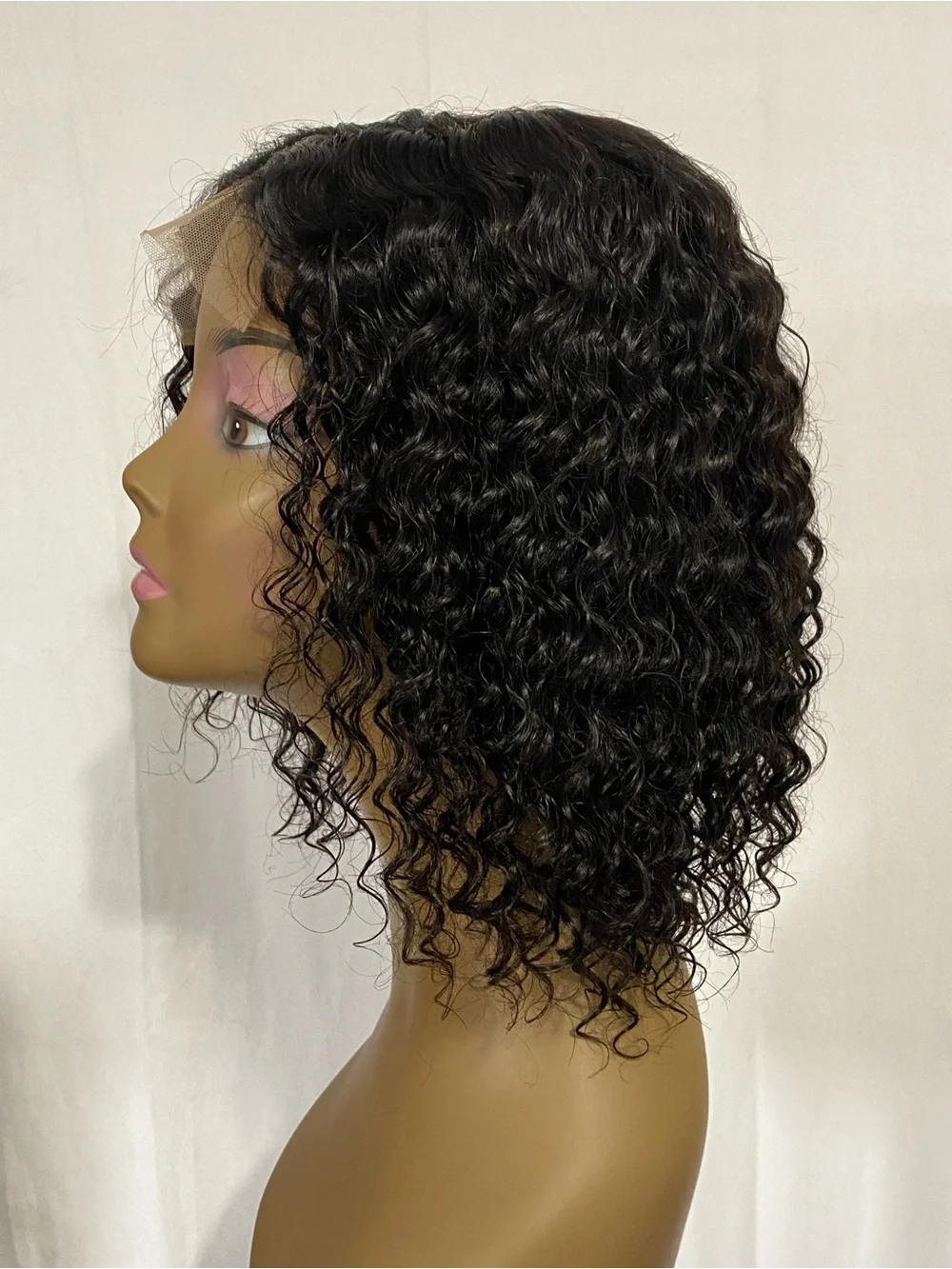 New 10A Deep Wave Human Hair 5x5 Closure Bob Wig 12